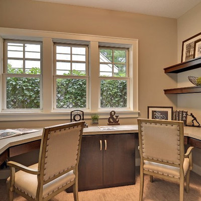 Inspiration for a contemporary built-in desk home office remodel in Minneapolis