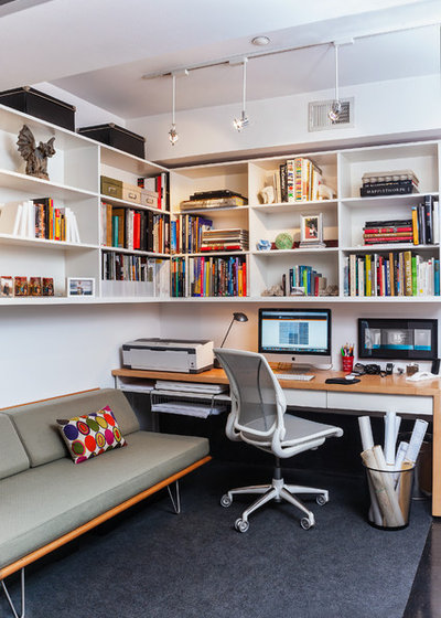 Contemporary Home Office & Library by Patrick Brian Jones PLLC