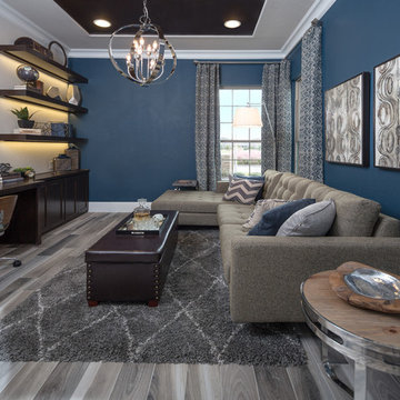 Office study with enough space for sectional.