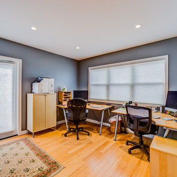 Office with french door to outside.