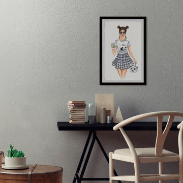 "Panda Girl" Framed Painting Print