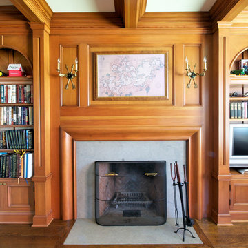 Paneled Office Fireplace