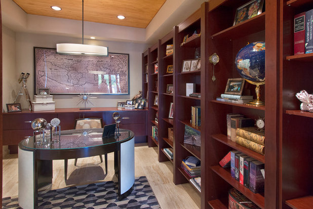 Contemporary Home Office & Library by Sandella Custom Interiors, LLC