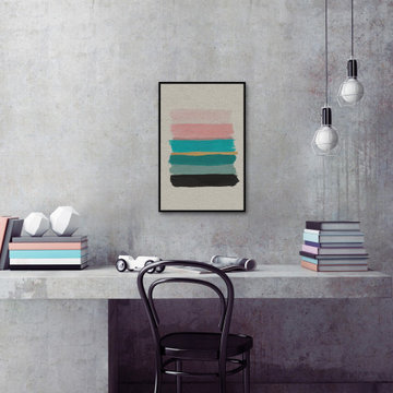 "Pastel Swatches" Floater Framed Painting Print on Canvas