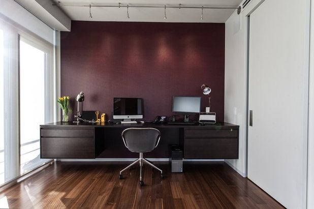 Contemporary Home Office by eMOD Construction Inc.