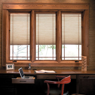 Pella® Designer Series casement windows feature between-the-glass shades
