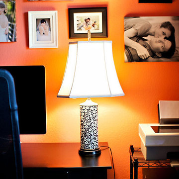 Photo Gallery Wall in Coral Home Office