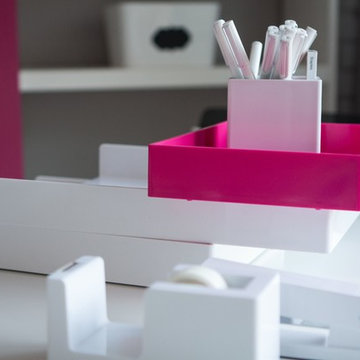 Pink Office Space - Organizing and Design