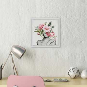 "Pinkish Bloom" Framed Painting Print