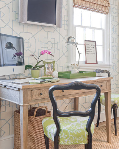 Eclectic Home Office by Katie Rosenfeld Design