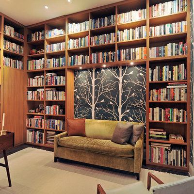 Home office - contemporary freestanding desk home office idea in New York