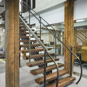 Rustic Industrial Mono-Stringer Staircase