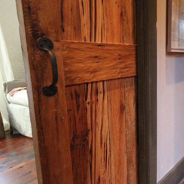 Rustic reclaimed oak pocket door