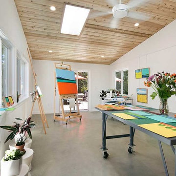 Home Studio Addition with a Polished Smooth Concrete Floor