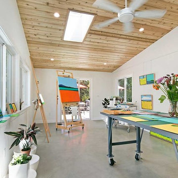 Art Studio with a  V-Rustic Cedar Ceiling