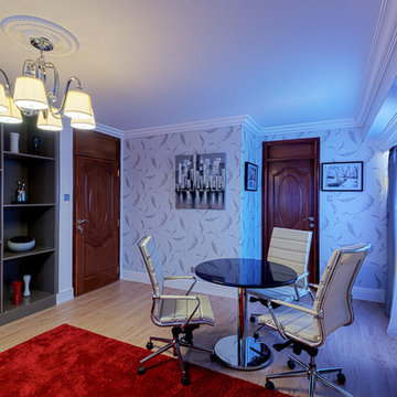 Section of Home Office showing shelving and Meeting Area