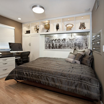 Side Tilt Wall Bed & Custom Cabinetry in Home Office