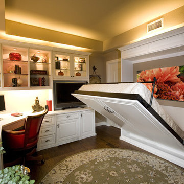 Siena Collection White Home Office With Wall Bed by Valet Custom Cabinets & Clos
