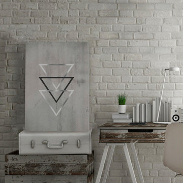 "Silver Triangles" Painting Print on Wrapped Canvas