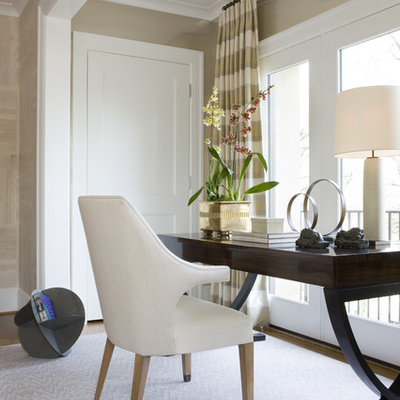 Example of a transitional freestanding desk home office design in DC Metro