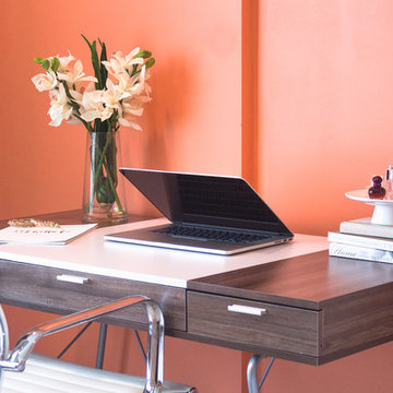 Sleek Home Office with Cymbidium Orchids