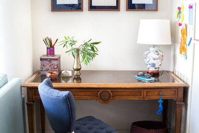 Inspiration for a small eclectic freestanding desk home office remodel in San Francisco
