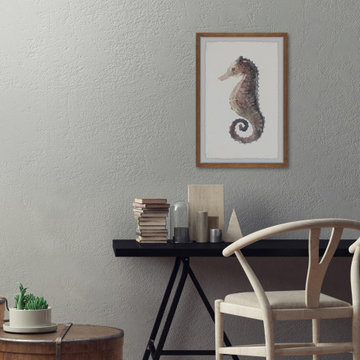"Stiff Seahorse" Framed Painting Print