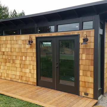 Studio Shed Office with Cedar Shake Siding
