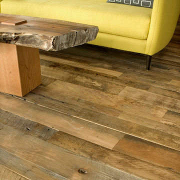 Studio Work Space with Reclaimed Hardwood Flooring