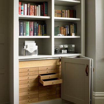 Study with Bookcases and Wall Paneling