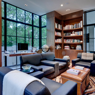 Example of a trendy freestanding desk home office design in Dallas