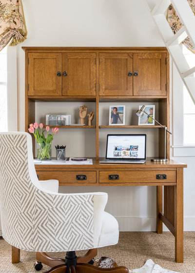 Transitional Home Office by Home Glow Design