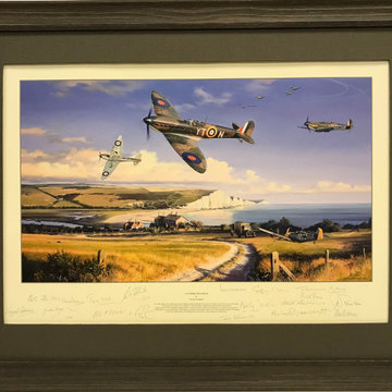 Framing for this WWII Battle of Britain print signed by pilots and the artist!