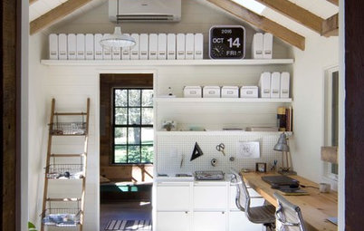A Backyard Horse Barn Becomes a Home Office and Guest Quarters