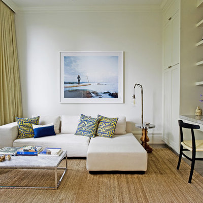 Home office - contemporary built-in desk home office idea in San Francisco