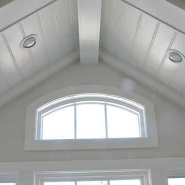 Tongue and Groove Ceiling with Beams, Window Trim