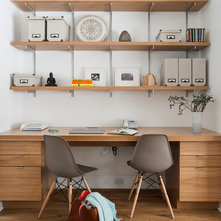Transitional Home Office by indi interiors