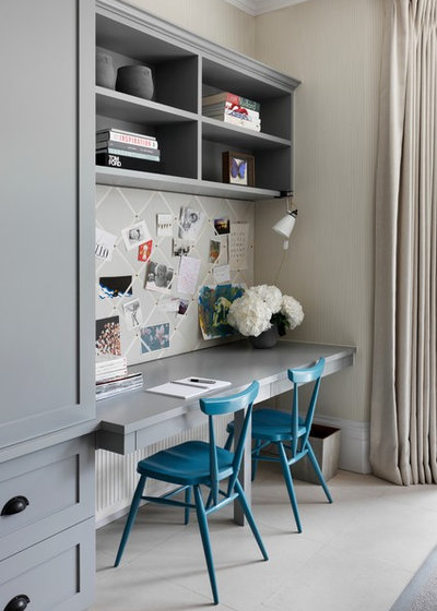 Transitional Home Office Transitional Home Office & Library