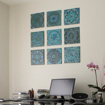 Turquoise Tiles wall art installation 10