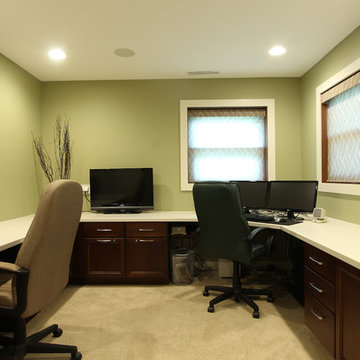 Two Person Home Office with Large U Shaped Desk