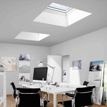 Velux skylights brighten a home office