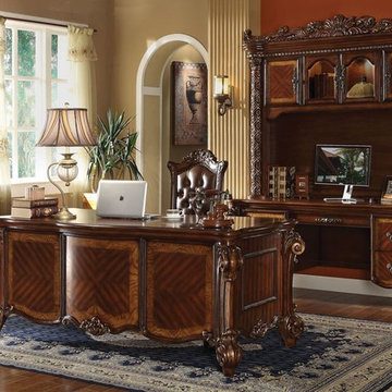 VENDOME Brown Wood Office Desk & Chair
