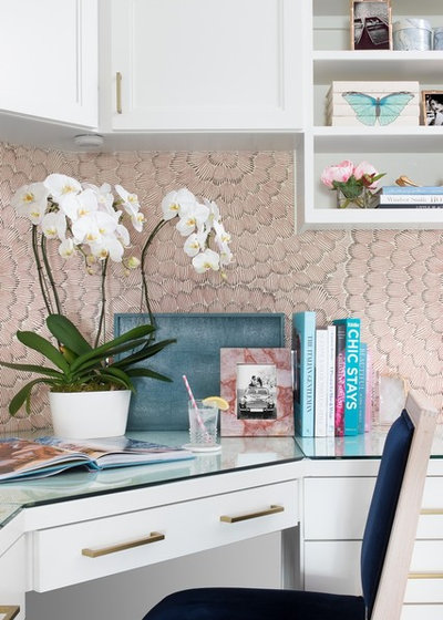 Transitional Home Office by Heather Scott Home & Design