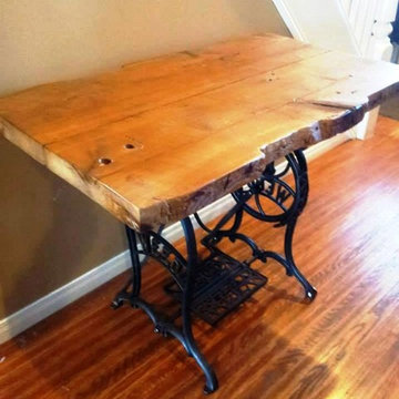 Vintage Sewing Table with Hemlock Barn Floor Trusses