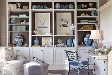 Design ideas for a nautical study in Dallas with a built-in desk.