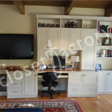 Wall unit with desk and entertainment