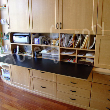 Wall unit with drop down desk