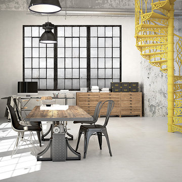 Warehouse Windows Mural Charcoal