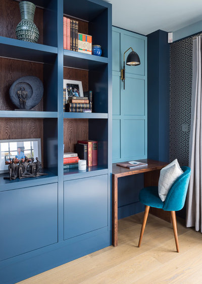 Transitional Home Office by Emma Painter Interiors