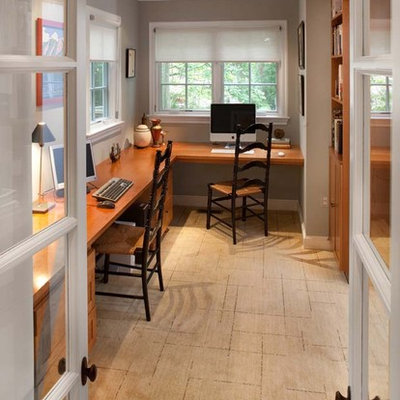 Example of a classic built-in desk home office design in DC Metro
